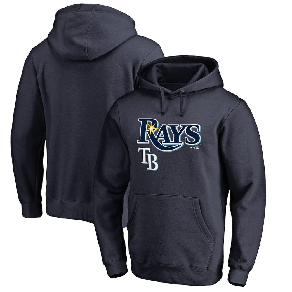 Tampa Bay Rays Team Lockup Fitted Pullover Hoodie - Navy