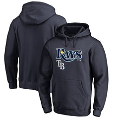 Tampa Bay Rays Team Lockup Fitted Pullover Hoodie - Navy