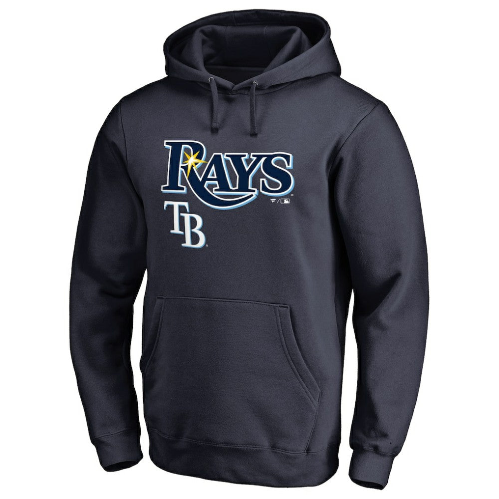Tampa Bay Rays Team Lockup Fitted Pullover Hoodie - Navy