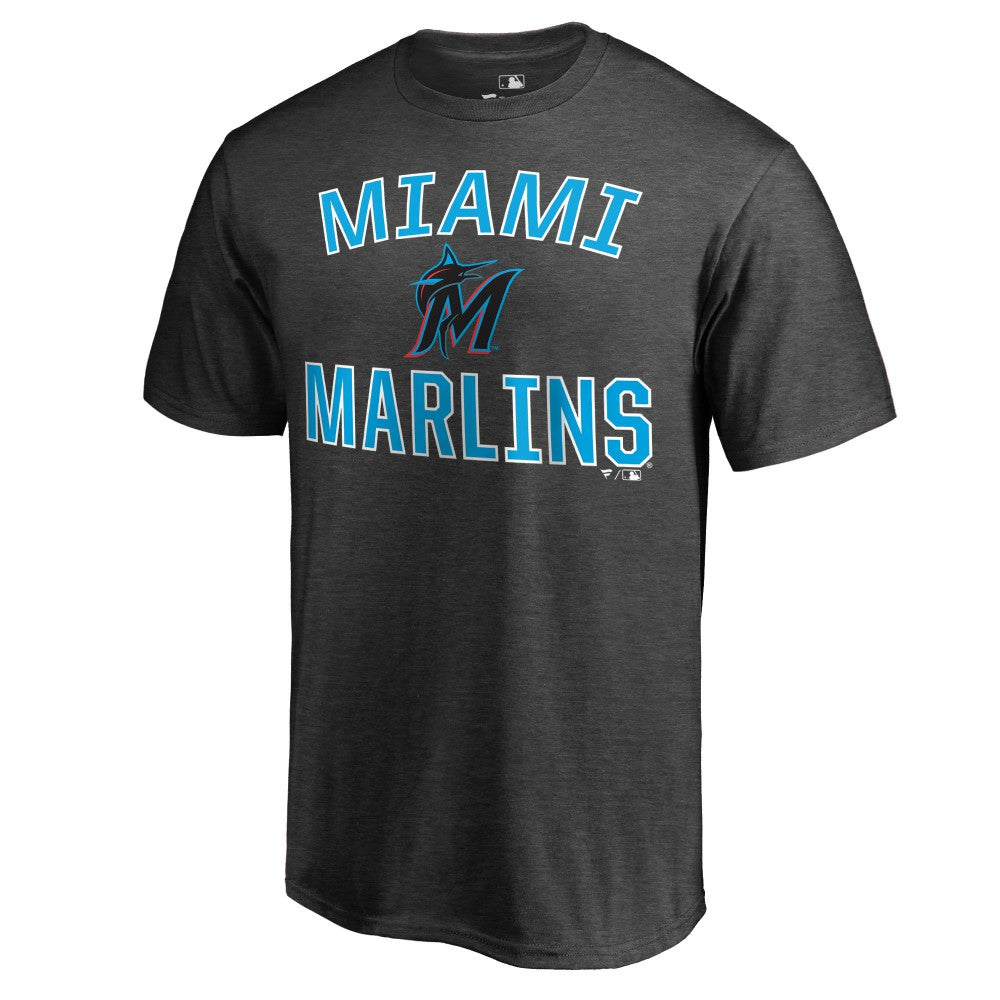 Miami Marlins Core Basics Victory Arch T-Shirt - Heathered Gray