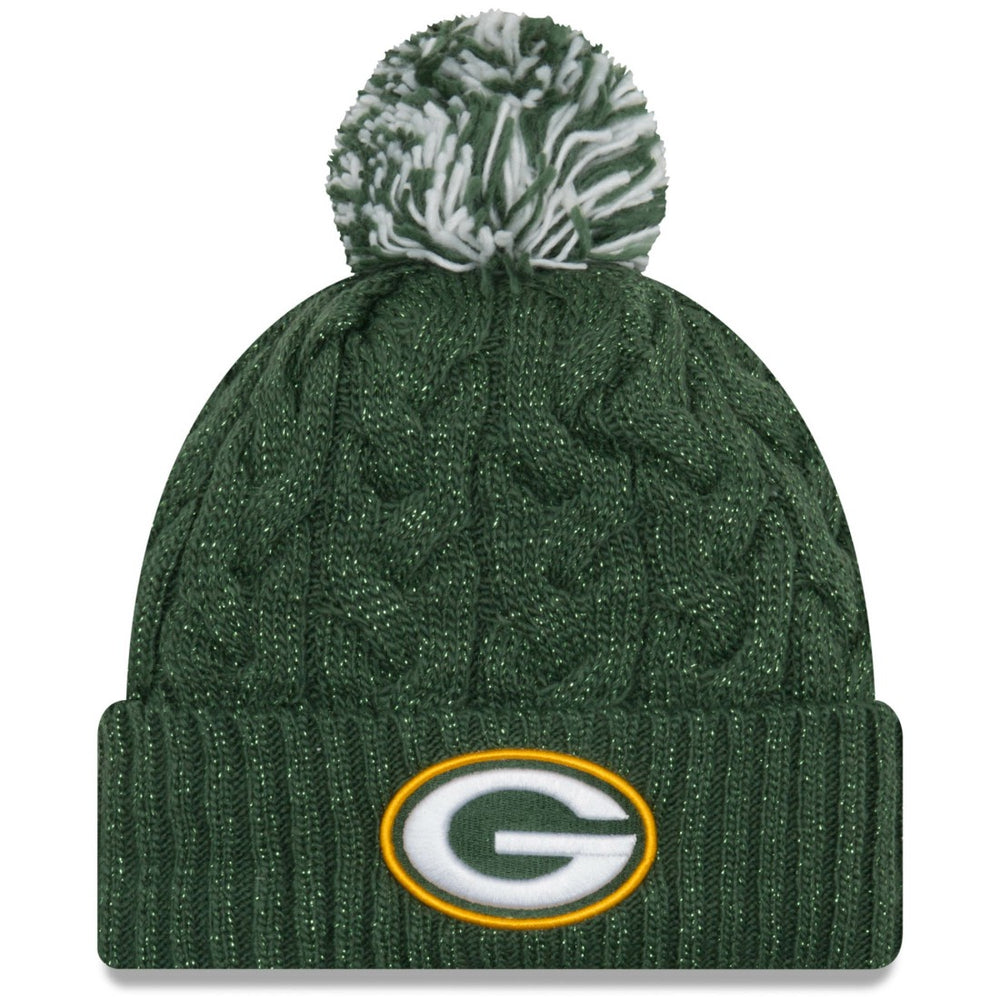 Green Bay Packers New Era Women's Cozy Cable Cuffed Knit Hat - Green sale