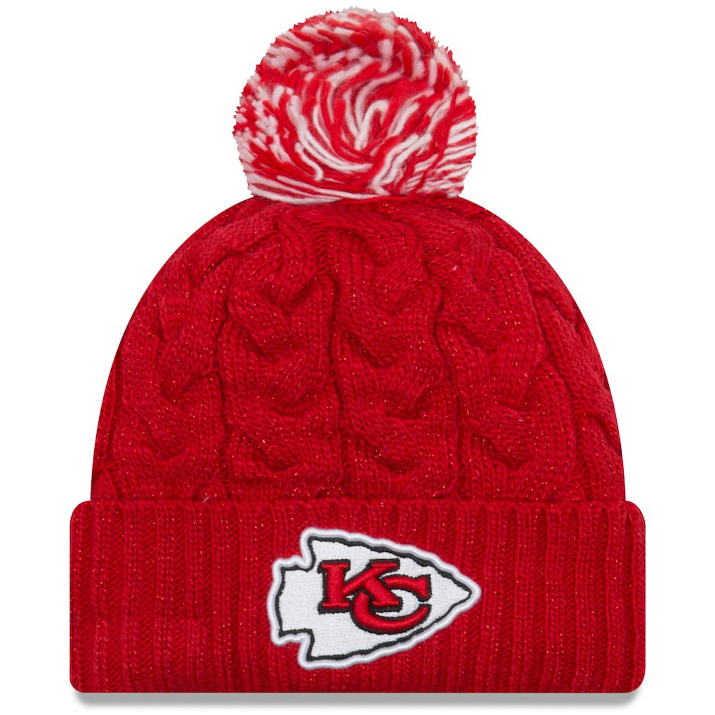 Kansas City Chiefs New Era Women's Cozy Cable Cuffed Knit Hat - Red sale