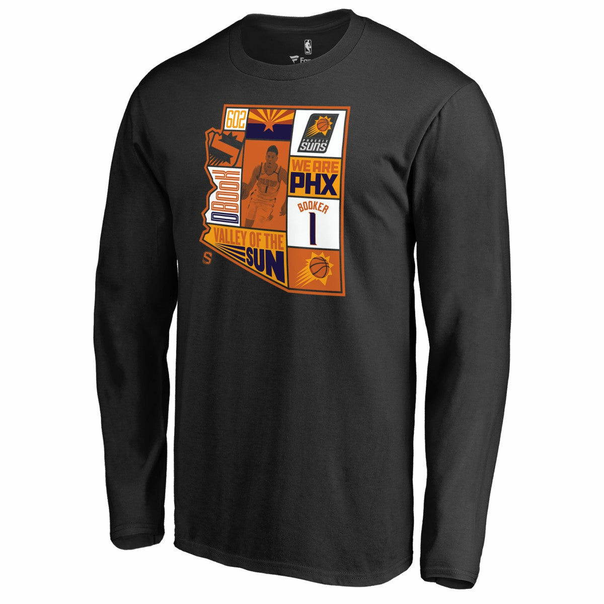Devin Booker Phoenix Suns Player State Long Sleeve T-Shirt - Black for sale