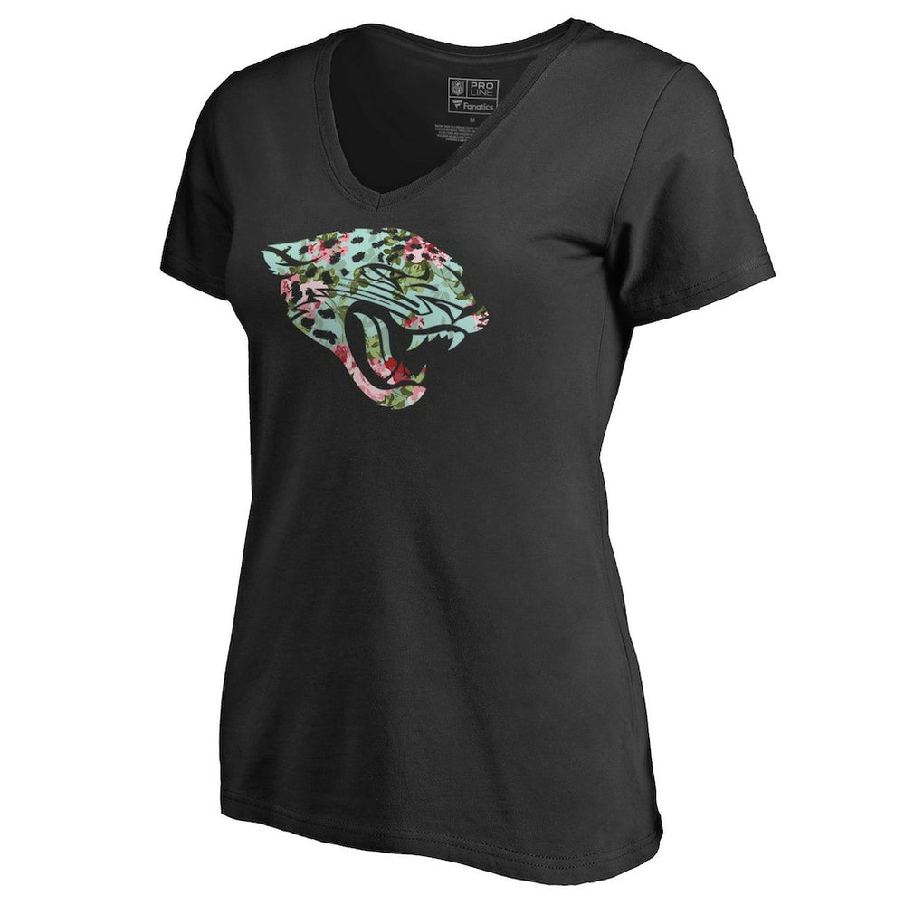 Jacksonville Jaguars Women's Lovely V-Neck T-Shirt - Black online