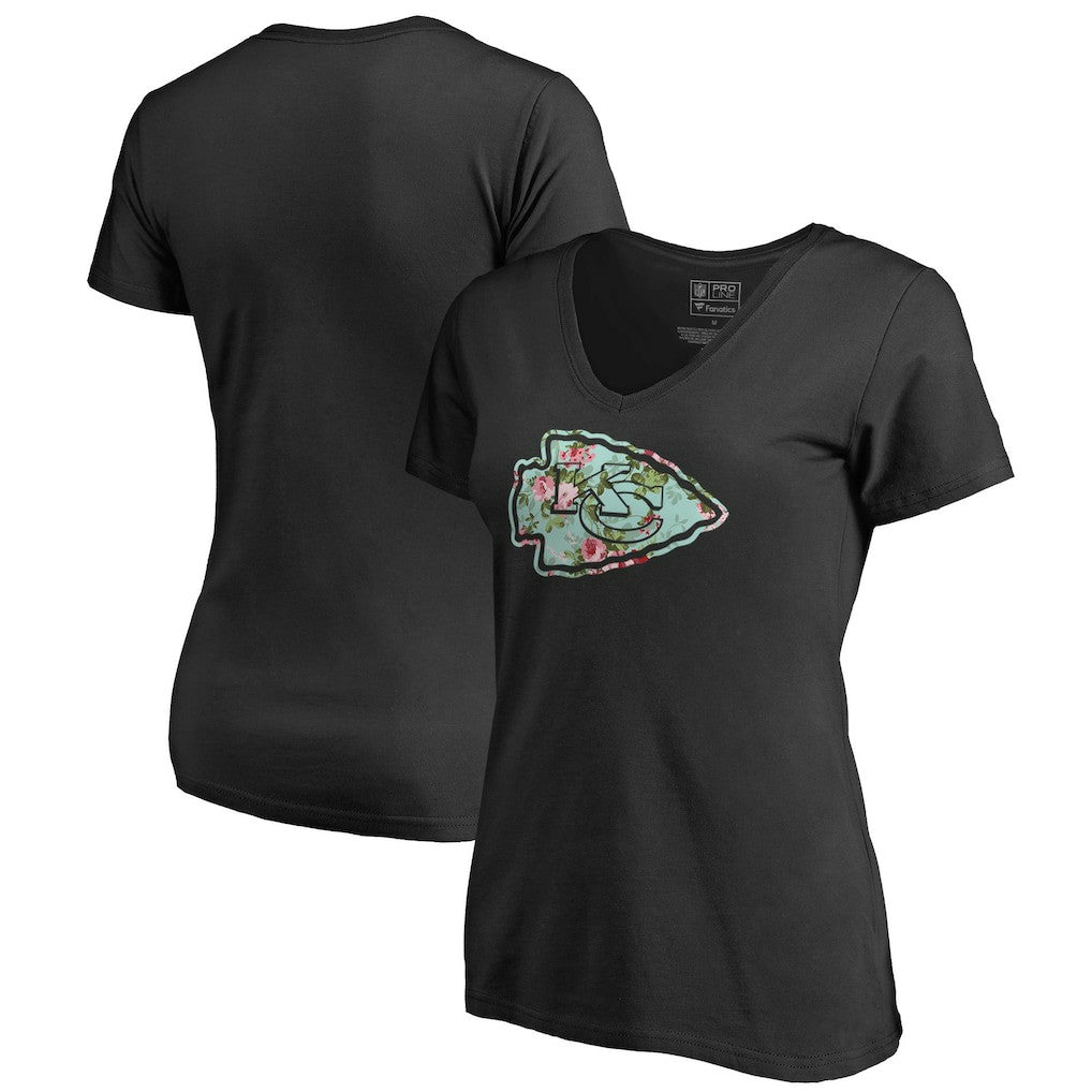 Kansas City Chiefs Women's Lovely V-Neck T-Shirt - Black online