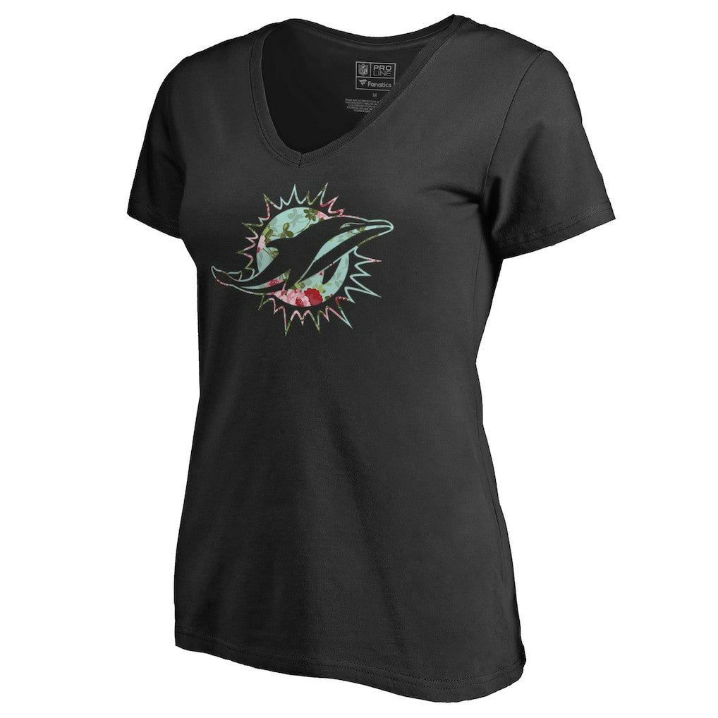 Miami Dolphins Women's Lovely V-Neck T-Shirt - Black sale