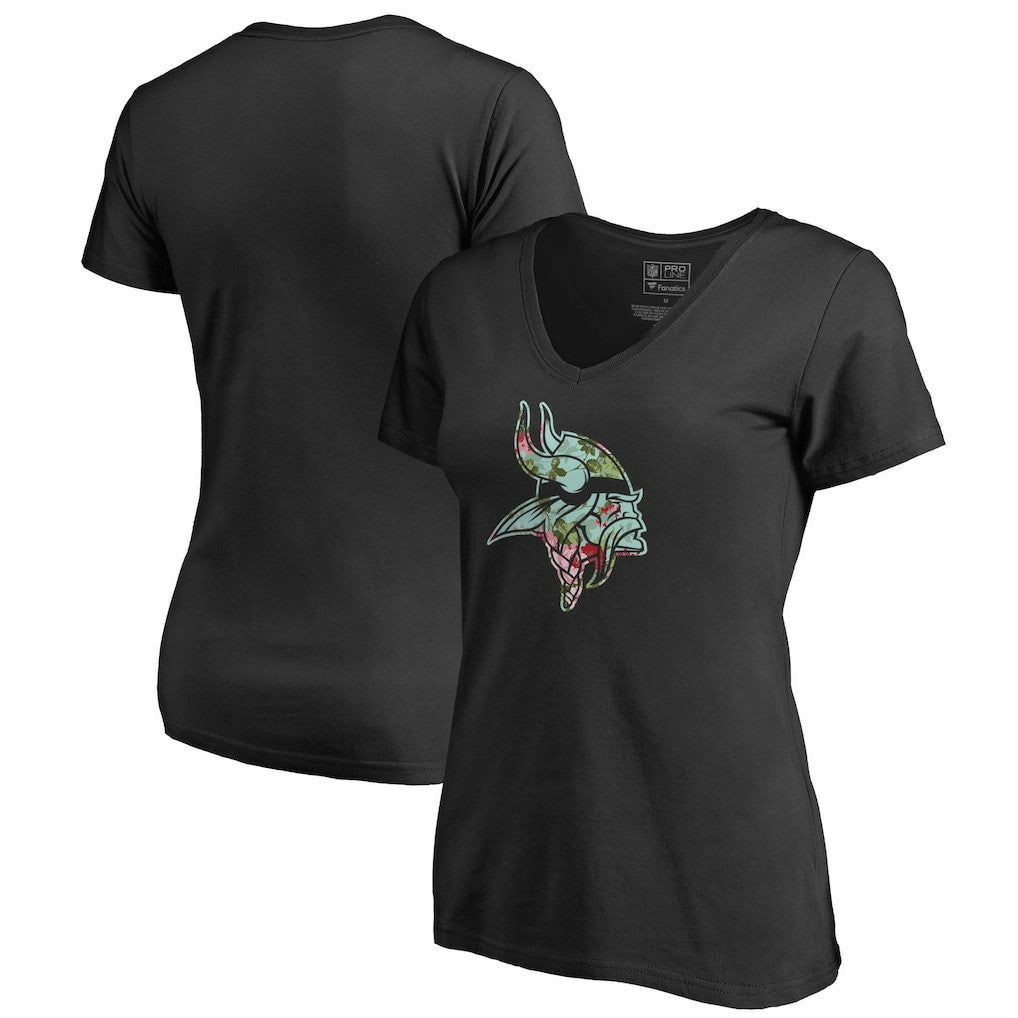 Minnesota Vikings Women's Lovely V-Neck T-Shirt - Black sale
