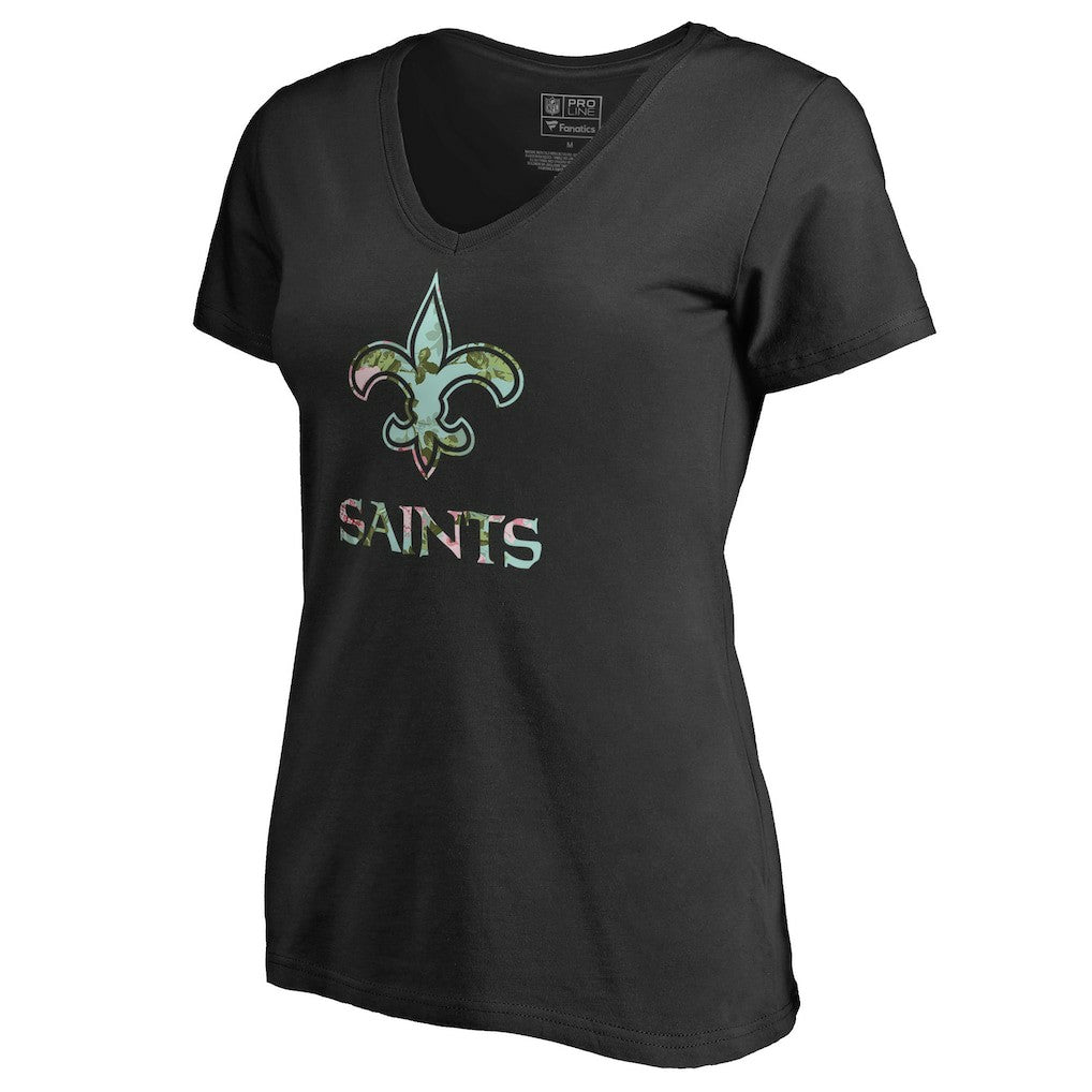New Orleans Saints Women's Lovely V-Neck T-Shirt - Black cheap