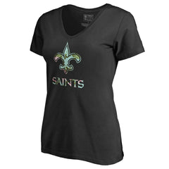 New Orleans Saints Women's Lovely V-Neck T-Shirt - Black cheap