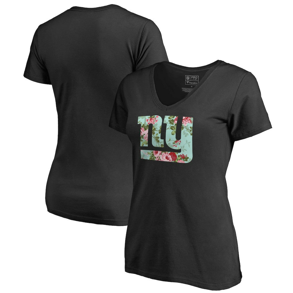 New York Giants Women's Lovely V-Neck T-Shirt - Black cheap