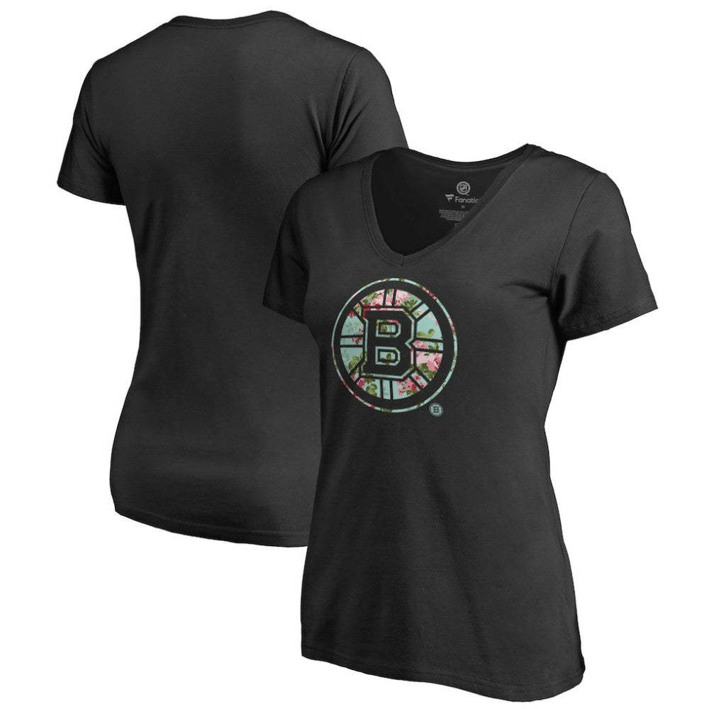 Boston Bruins Women's Lovely V-Neck T-Shirt Black