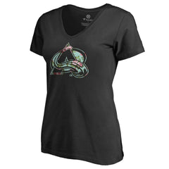 Colorado Avalanche Women's Lovely V-Neck T-Shirt Black