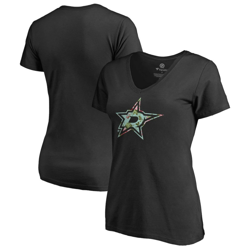 Dallas Stars Women's Lovely V-Neck T-Shirt Black