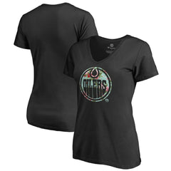 Edmonton Oilers Women's Lovely V-Neck T-Shirt Black