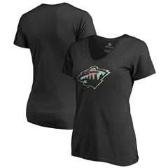 Minnesota Wild Women's Lovely V-Neck T-Shirt Black