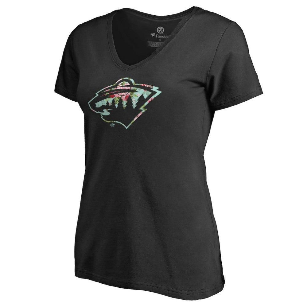 Minnesota Wild Women's Lovely V-Neck T-Shirt Black
