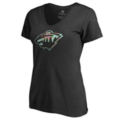 Minnesota Wild Women's Lovely V-Neck T-Shirt Black
