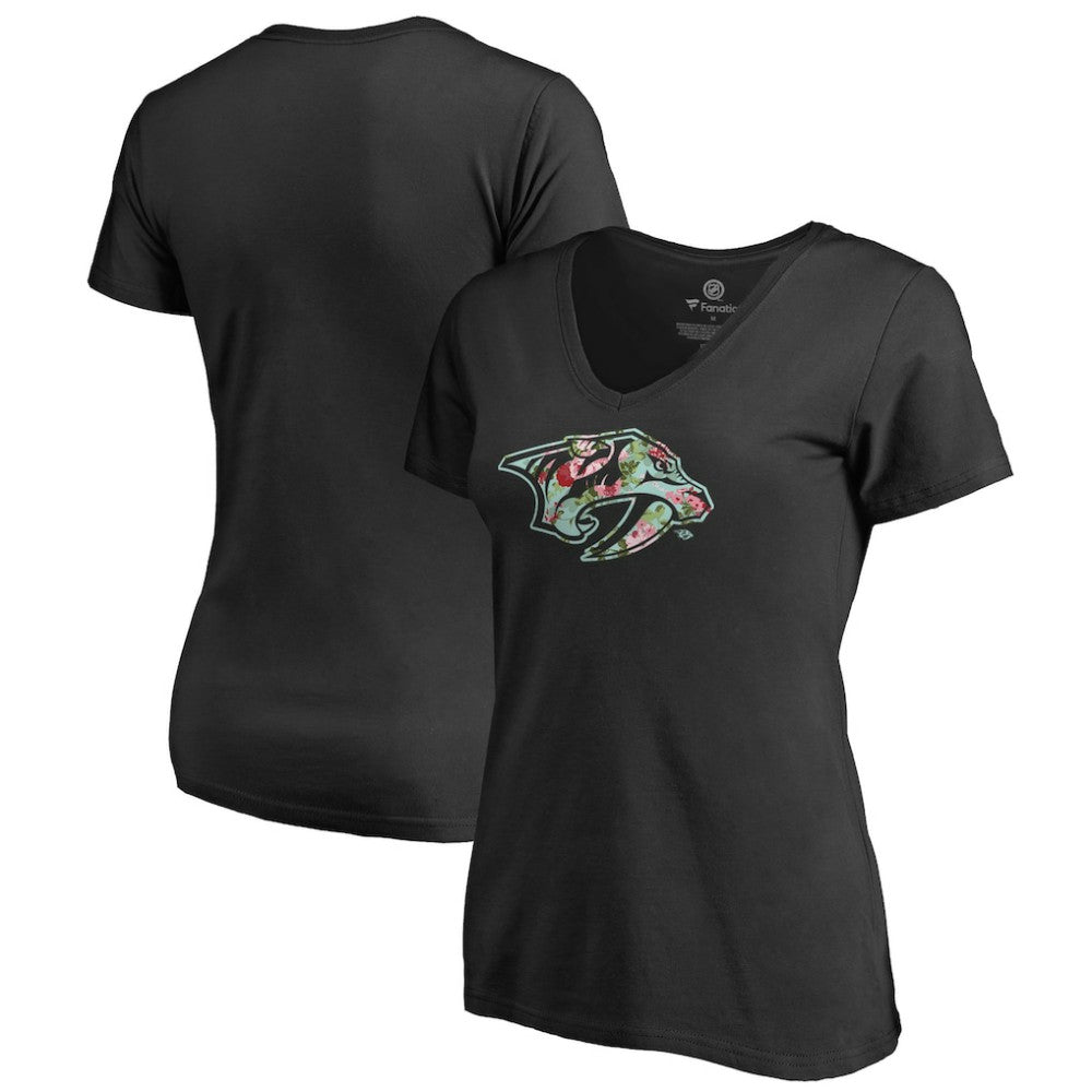 Nashville Predators Women's Lovely V-Neck T-Shirt Black