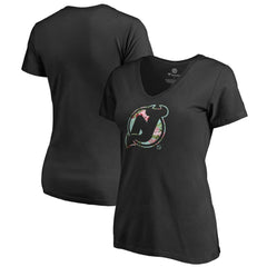 New Jersey Devils Women's Lovely V-Neck T-Shirt Black