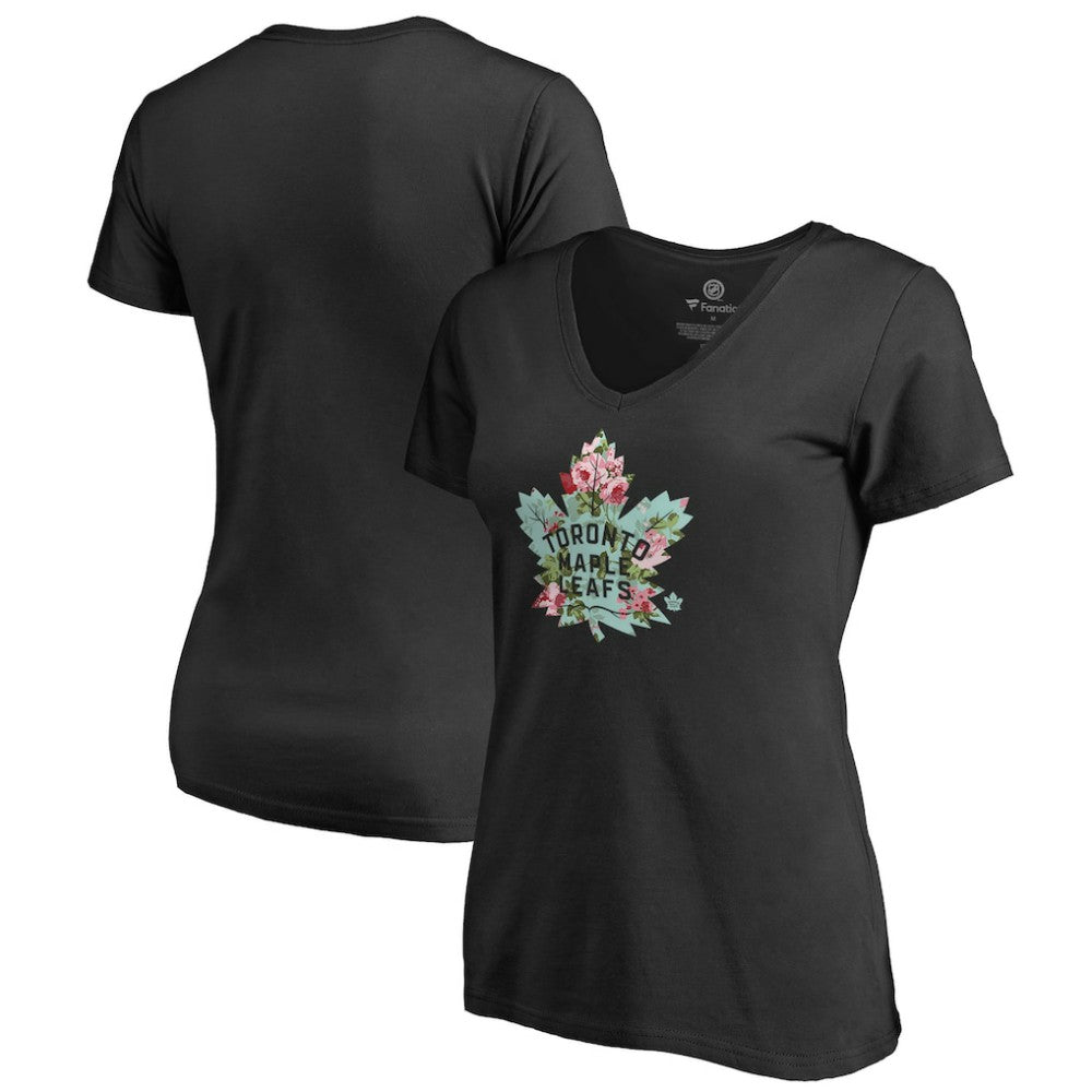 Toronto Maple Leafs Women's Lovely V-Neck T-Shirt Black