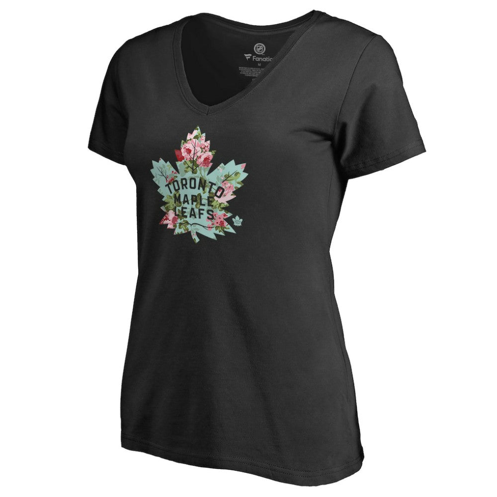 Toronto Maple Leafs Women's Lovely V-Neck T-Shirt Black