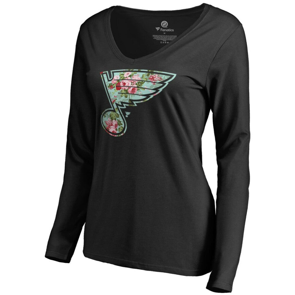 St. Louis Blues Women's Lovely Long Sleeve V-Neck T-Shirt Black