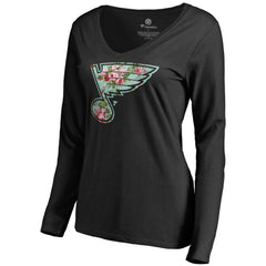 St. Louis Blues Women's Lovely Long Sleeve V-Neck T-Shirt Black
