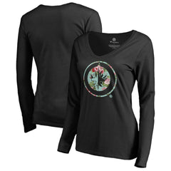 Winnipeg Jets Women's Lovely Long Sleeve V-Neck T-Shirt Black