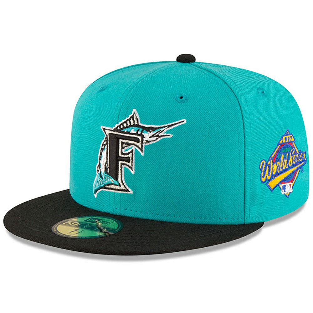 Florida Marlins World Series Wool 59FIFTY Fitted Hat - Aqua | New Era