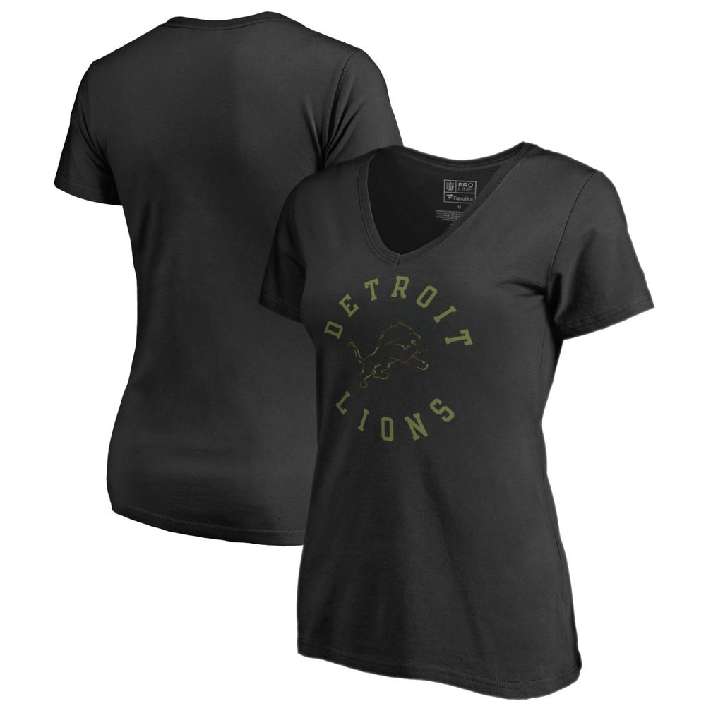 Detroit Lions Women's Camo Collection Liberty V-Neck T-Shirt - Black sale