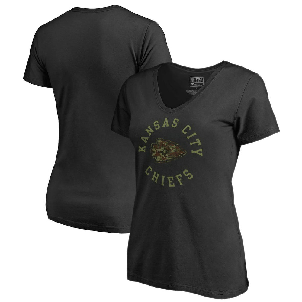 Kansas City Chiefs Women's Camo Collection Liberty V-Neck T-Shirt - Black cheap