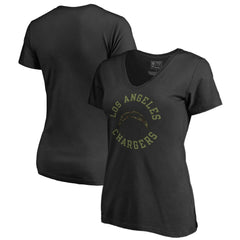 Los Angeles Chargers Women's Camo Collection Liberty V-Neck T-Shirt - Black on sale