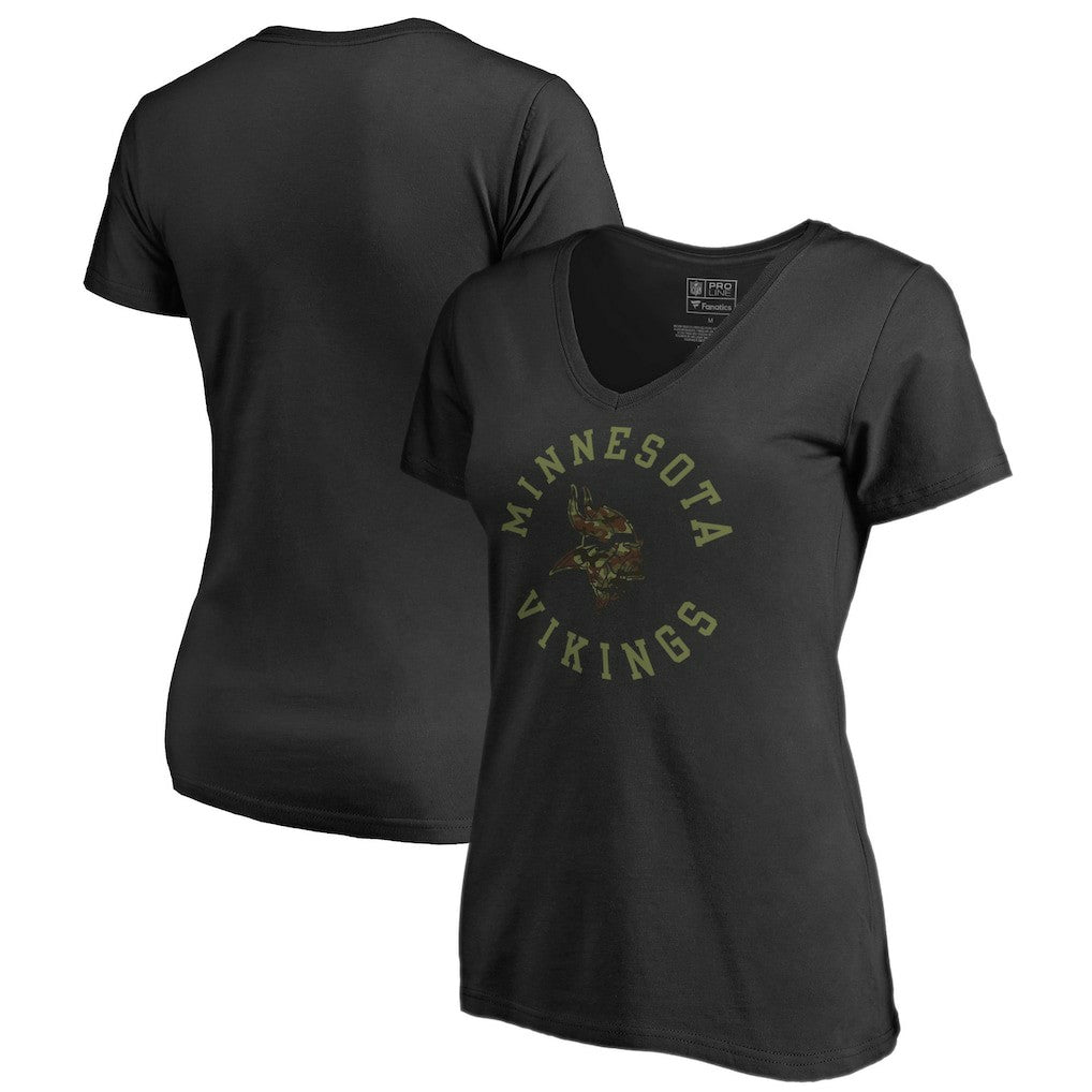 Minnesota Vikings Women's Camo Collection Liberty V-Neck T-Shirt - Black cheap