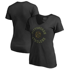 Pittsburgh Steelers Women's Camo Collection Liberty V-Neck T-Shirt - Black sale