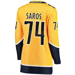 Juuse Saros Nashville Predators Fanatics Women's Breakaway Player Jersey Gold