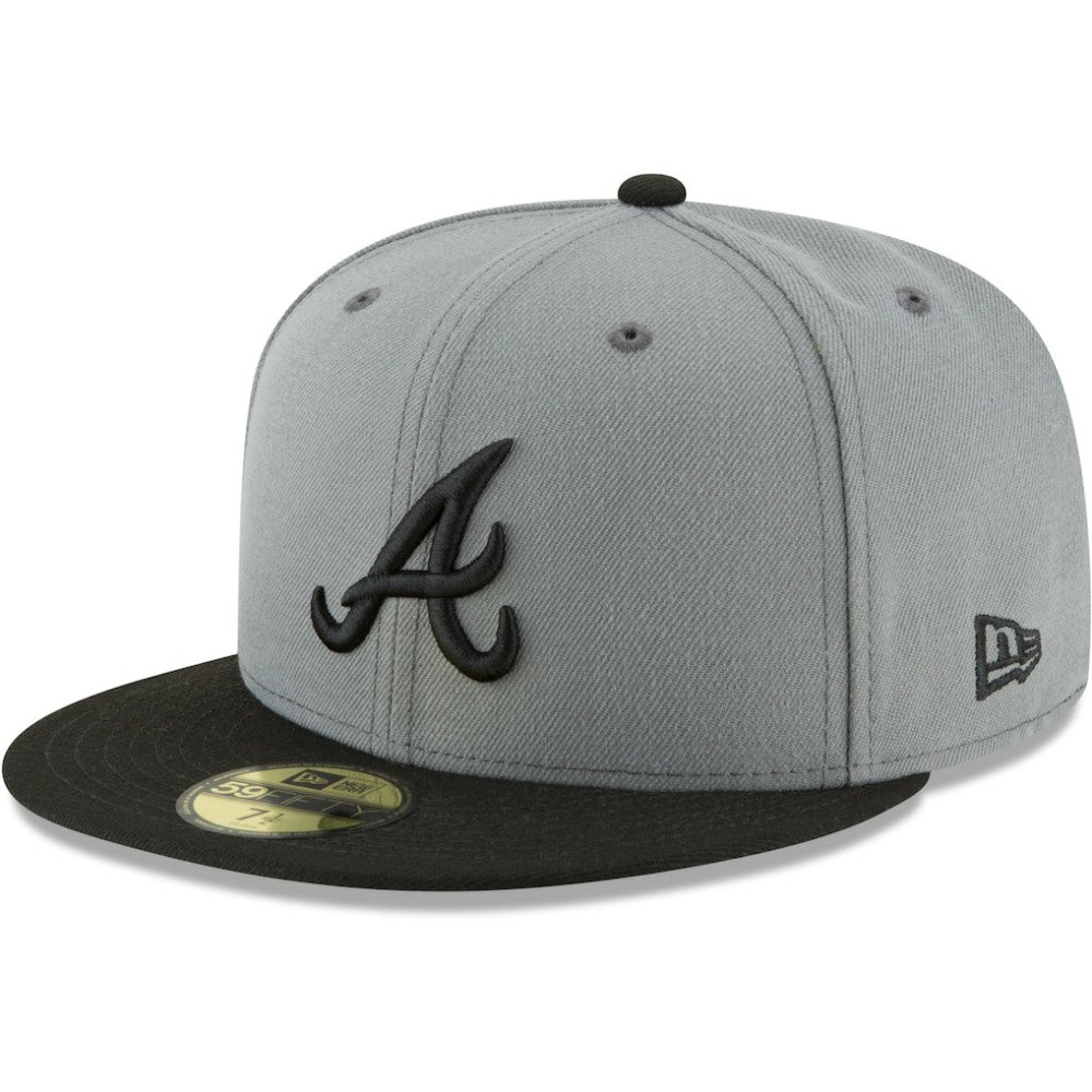 Atlanta Braves Two-Tone 59FIFTY Fitted Hat - Gray/Black | New Era