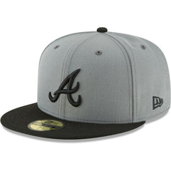 Atlanta Braves Two-Tone 59FIFTY Fitted Hat - Gray/Black | New Era