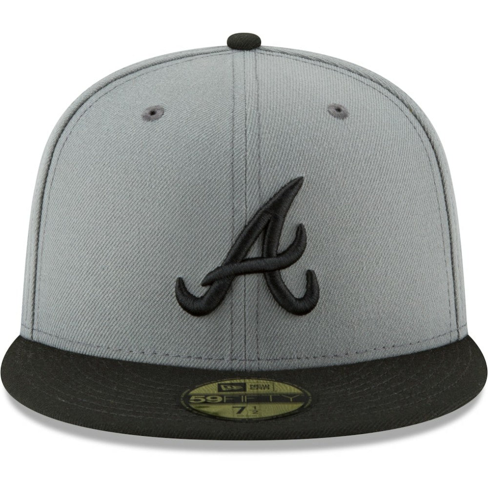 Atlanta Braves Two-Tone 59FIFTY Fitted Hat - Gray/Black | New Era