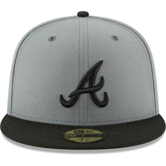 Atlanta Braves Two-Tone 59FIFTY Fitted Hat - Gray/Black | New Era
