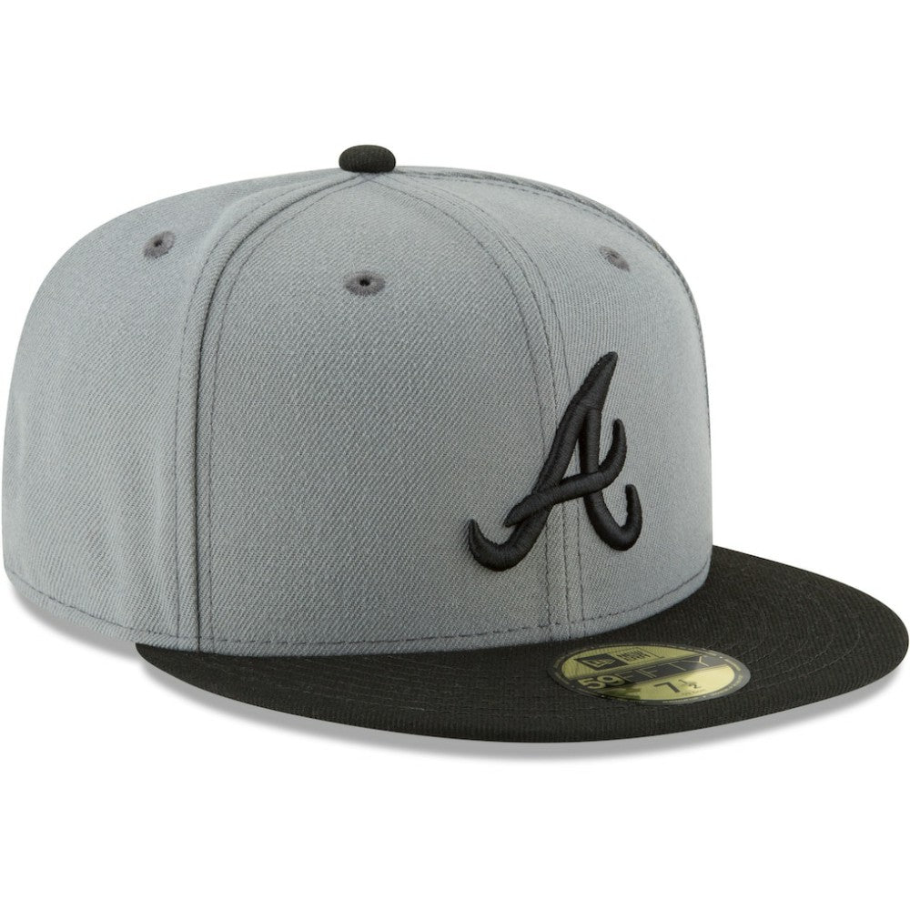 Atlanta Braves Two-Tone 59FIFTY Fitted Hat - Gray/Black | New Era