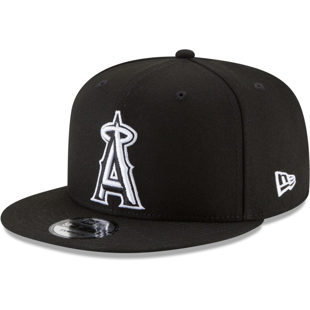 Los Angeles Angels Black & White 9FIFTY Snapback Hat - Black | New Era