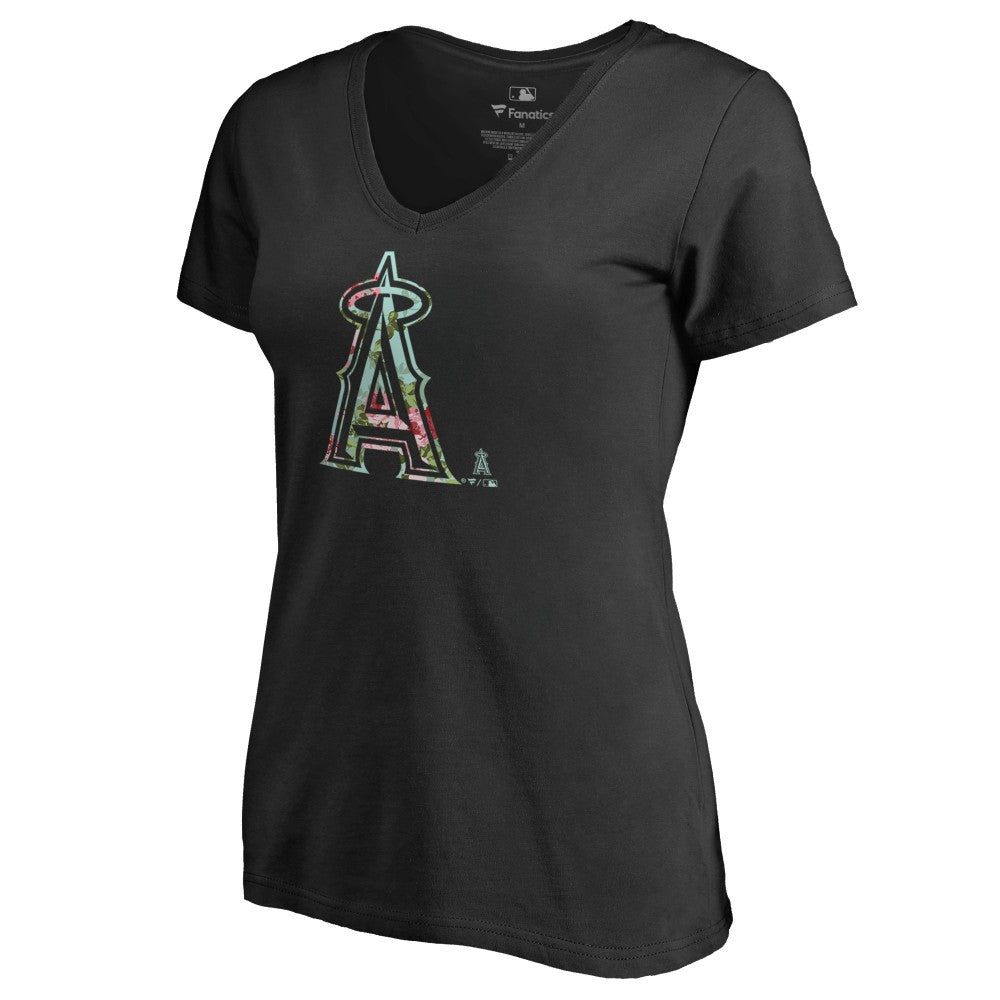 Los Angeles Angels Women's Lovely V-Neck T-Shirt - Black