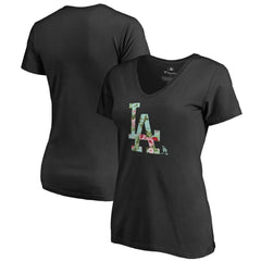 Los Angeles Dodgers Women's Lovely V-Neck T-Shirt - Black