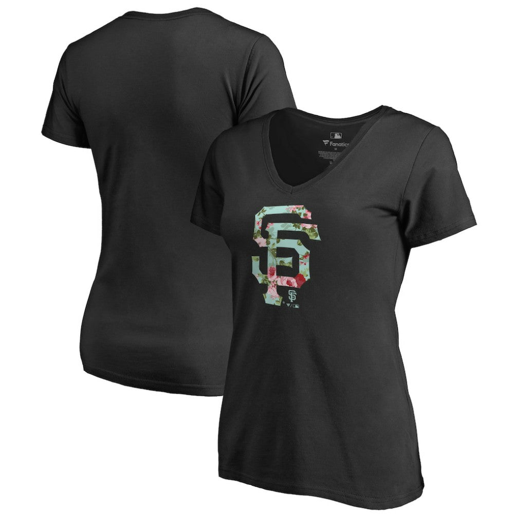 San Francisco Giants Women's Lovely V-Neck T-Shirt - Black