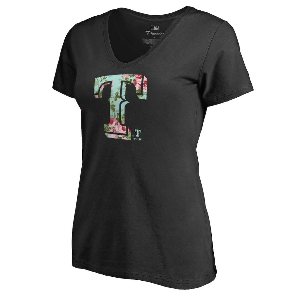 Texas Rangers Women's Lovely V-Neck T-Shirt - Black