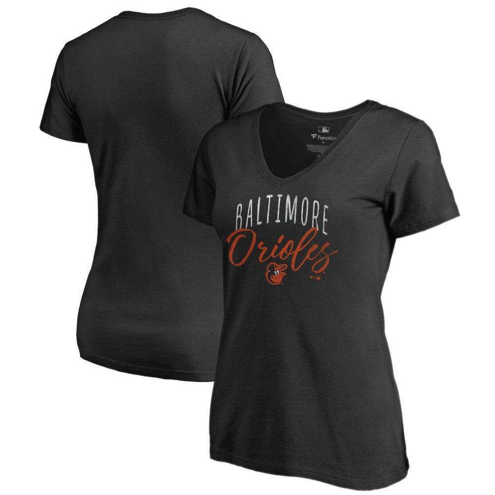 Baltimore Orioles Women's Graceful V-Neck T-Shirt - Black
