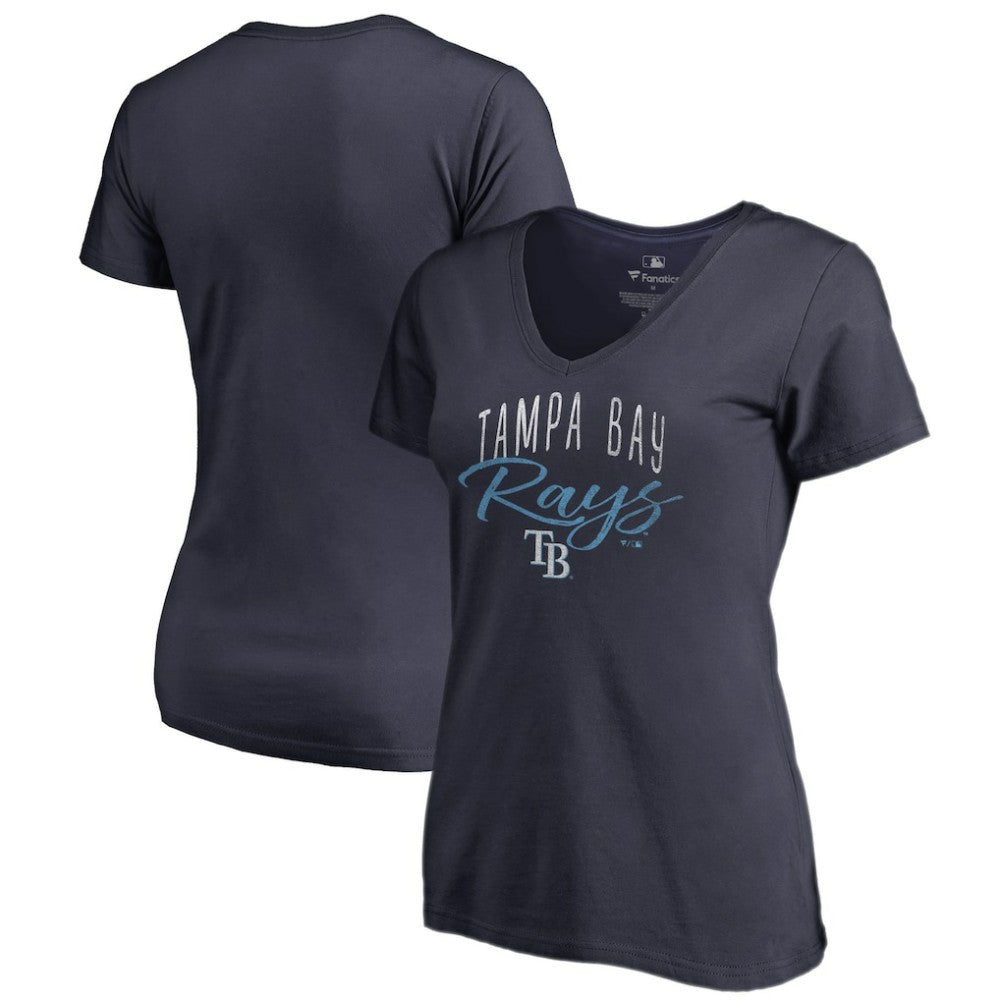 Tampa Bay Rays Women's Graceful V-Neck T-Shirt - Navy