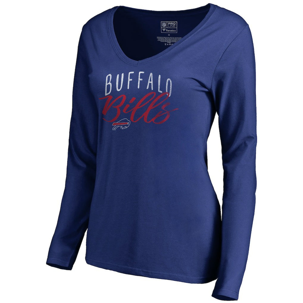 Buffalo Bills Women's Graceful Long Sleeve V-Neck T-Shirt - Royal for sale