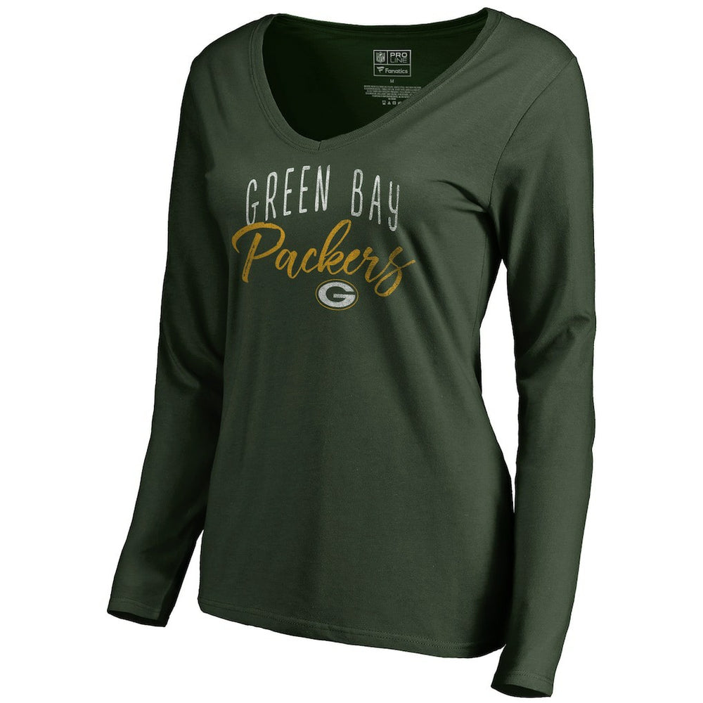 Green Bay Packers Women's Graceful Long Sleeve V-Neck T-Shirt - Green online