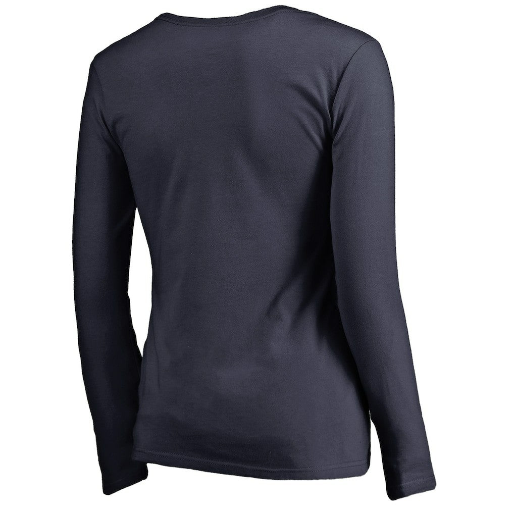 New England Patriots Women's Graceful Long Sleeve V-Neck T-Shirt - Navy cheap